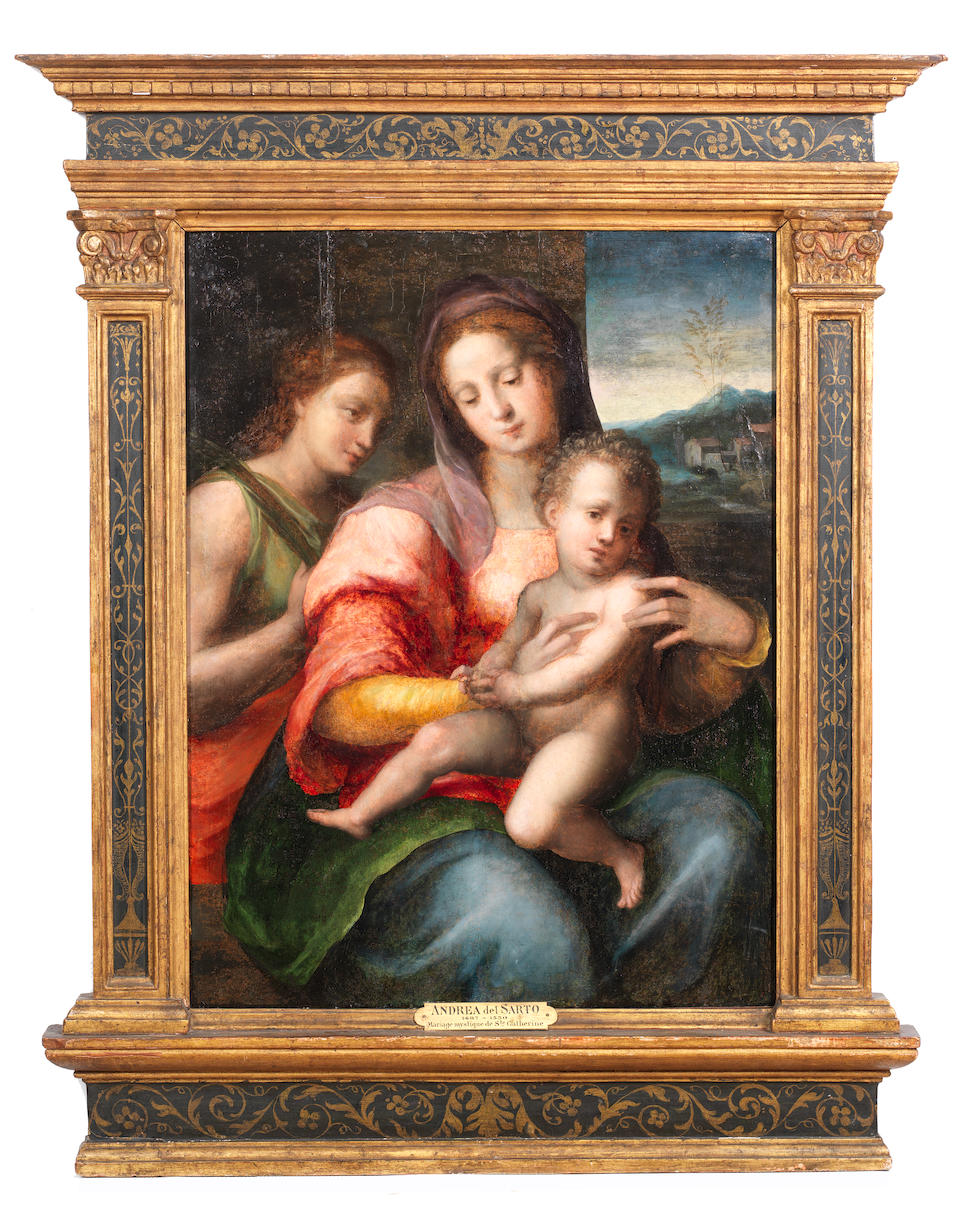 Studio of Domenico Puligo (Florence 1492-1527) The Mystic Marriage of Saint Catherine