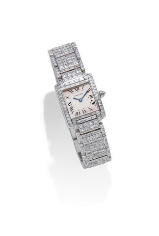 Bonhams A Diamond Watch Tank Francaise By Cartier