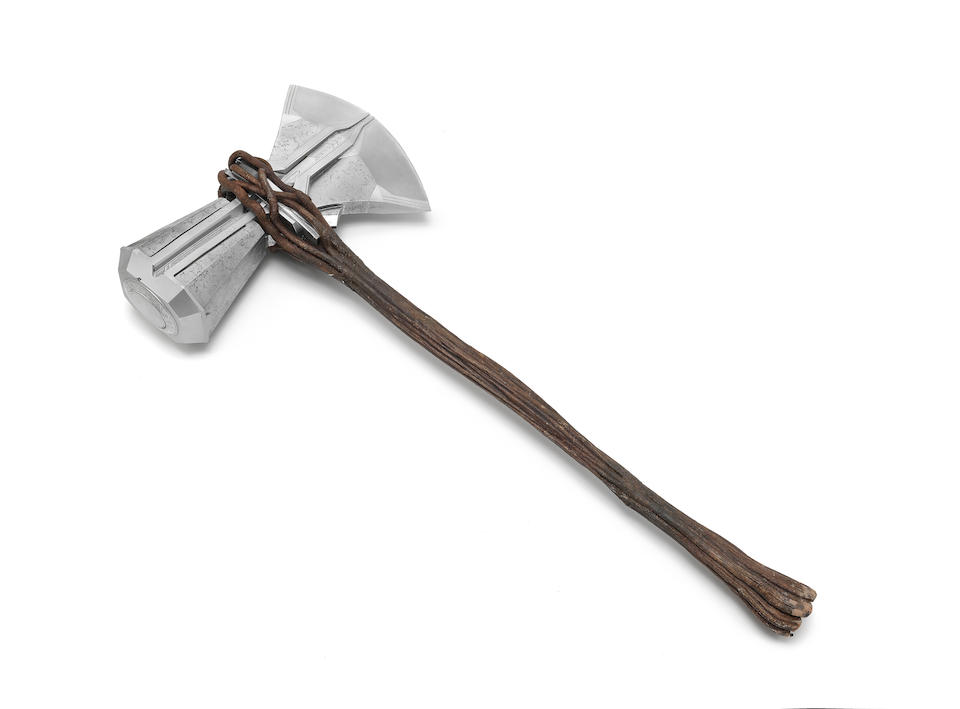 The Avengers: A rare Stormbreaker axe prop used by Thor in Avengers: Infinity War, Marvel Studios, 2018,