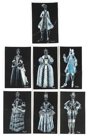 The Favourite: A set of signed prints of costume designs by Sandy Powell, Fox Searchlight Pictures, 2018, 7