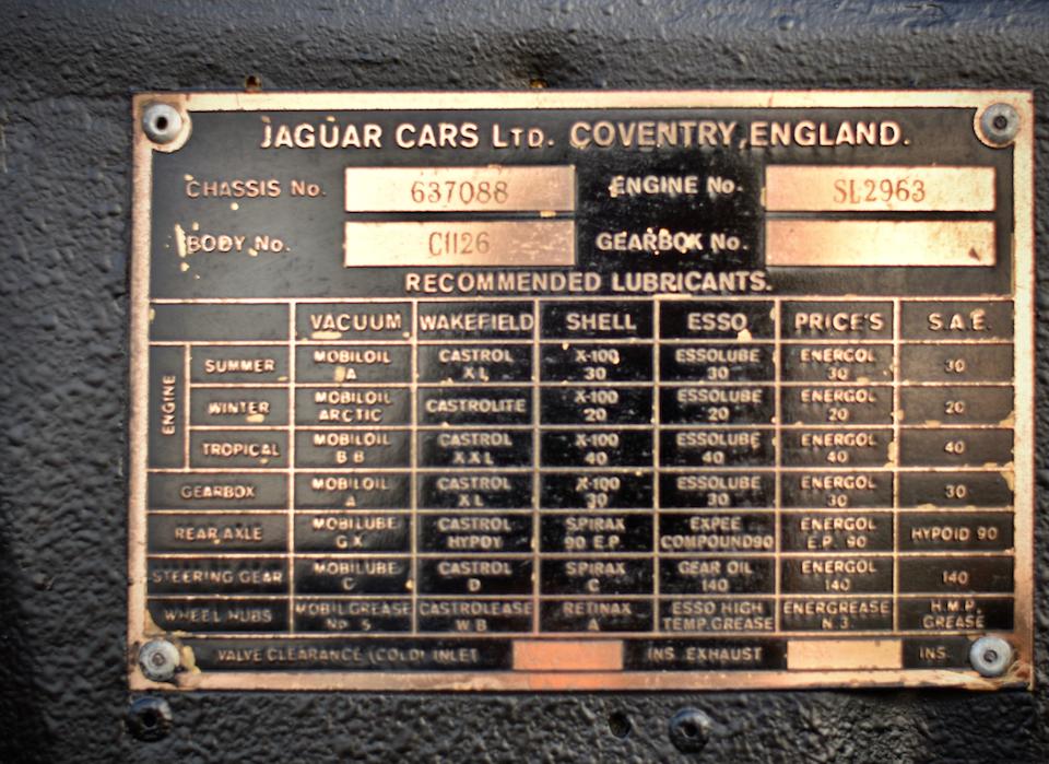 1948  Jaguar 'Mark IV' 3&#189;-Litre Drophead Coup&#233;  Chassis no. 637088