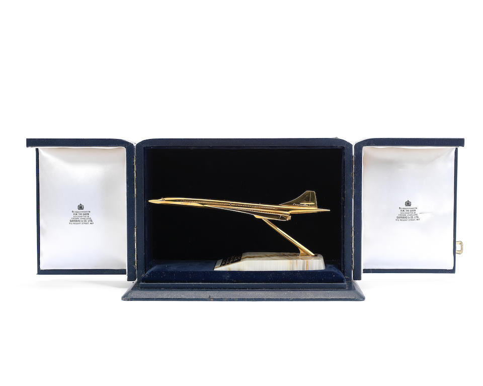 Concorde Interest: a rare 9 carat gold model Concorde presented to Brian Trubshaw