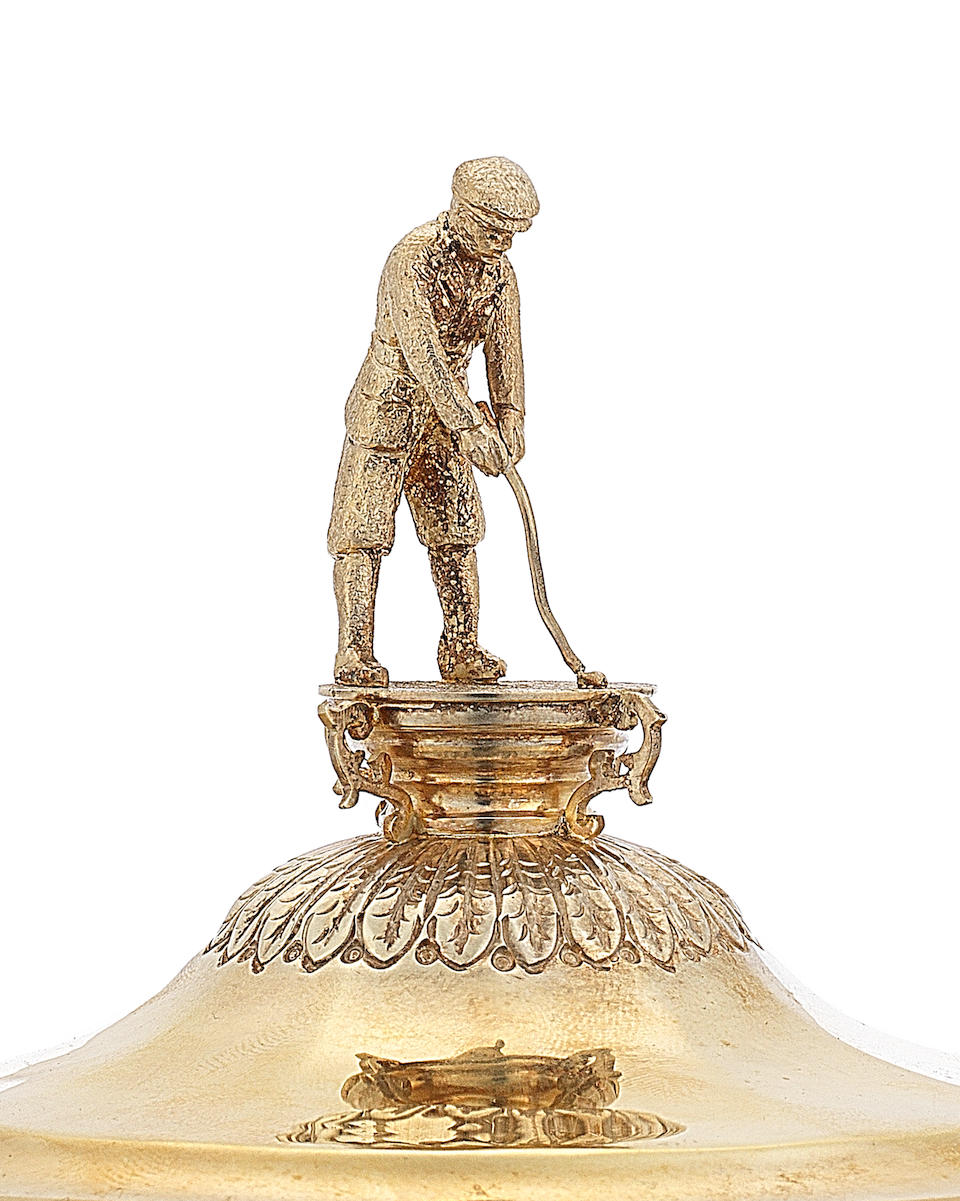 RYDER CUP GOLF TROPHY: A silver-gilt replica of the Ryder Cup trophy Garrard & Co Ltd, 1990