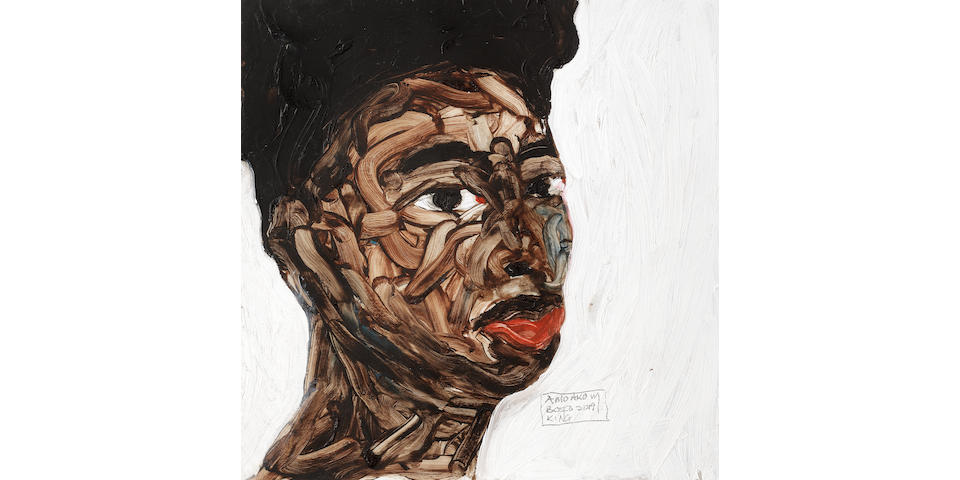 Amoako Boafo (Ghanaian, born 1984) Portrait
