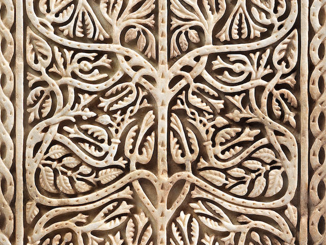 An Umayyad carved marble panel Cordoba, probably Medinat al-Zahra', 10th Century