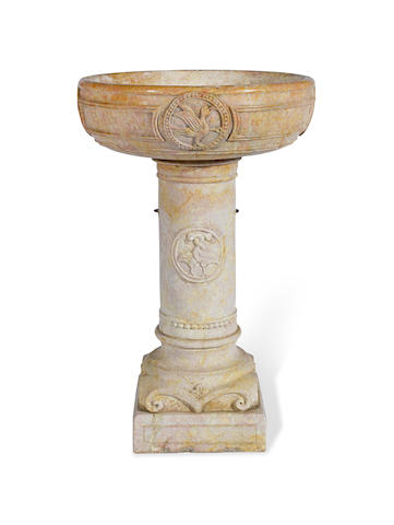 A marble jardiniere on stand