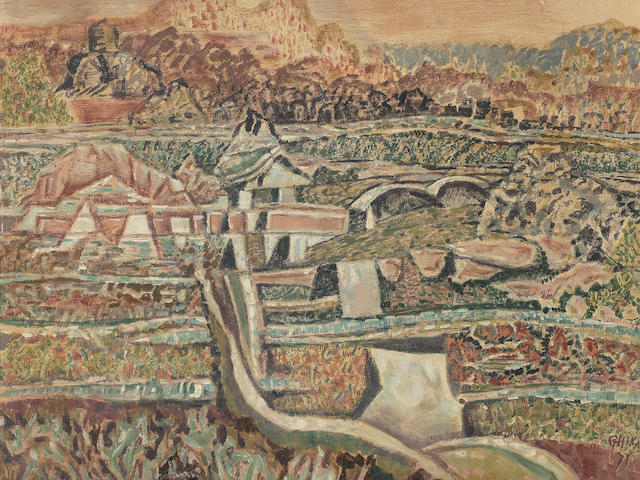 Nikos Hadjikyriakos-Ghika (Greek, 1906-1994) Landscape, 1971 38.5 X 46 cm.