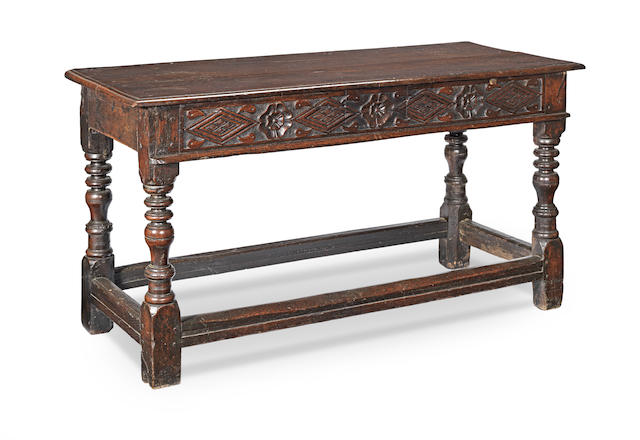 A Charles II oak side table Probably Yorkshire, circa 1660