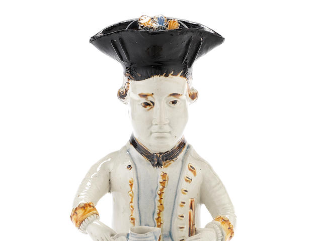 A fine 'Lord Rodney' Toby Jug and cover from the 'Midshipman Family', circa 1785