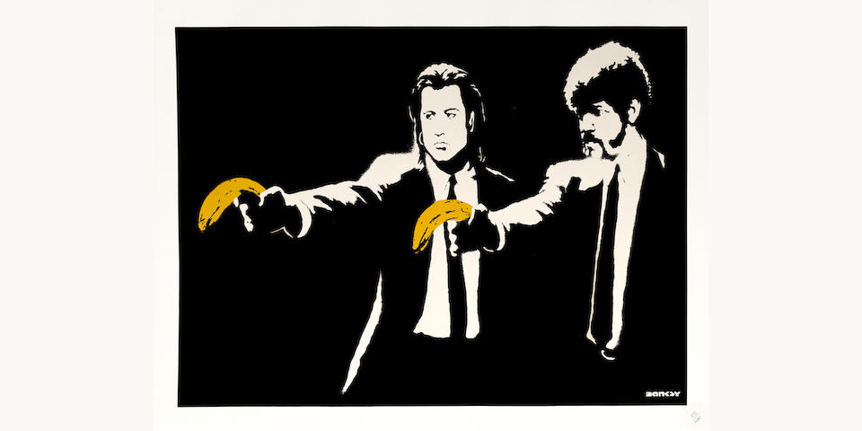 Banksy (British, b. 1975) Pulp Fiction Screenprint in colours, 2004, on wove, numbered 335/600 in pencil, published by Pictures on Walls, London, with their blindstamp, with full margins, 478 x 686mm (18 3/4 x 27in)(SH)