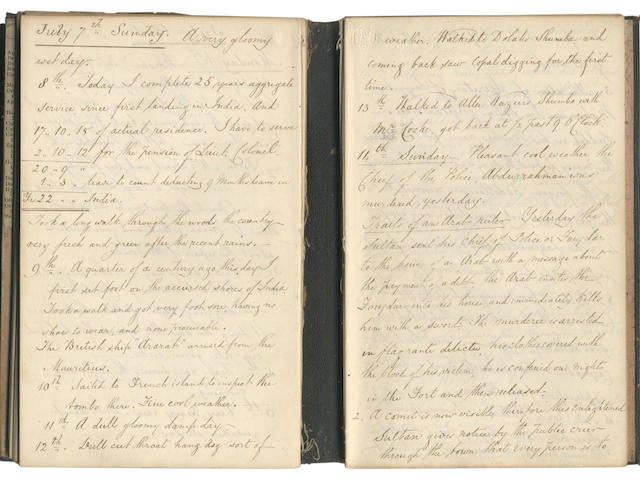 RIGBY - ZANZIBAR AND THE SLAVE TRADE  Manuscript journal of Christopher Palmer Rigby, Zanzibar and London, 27 July 1858 to 25 February 1863