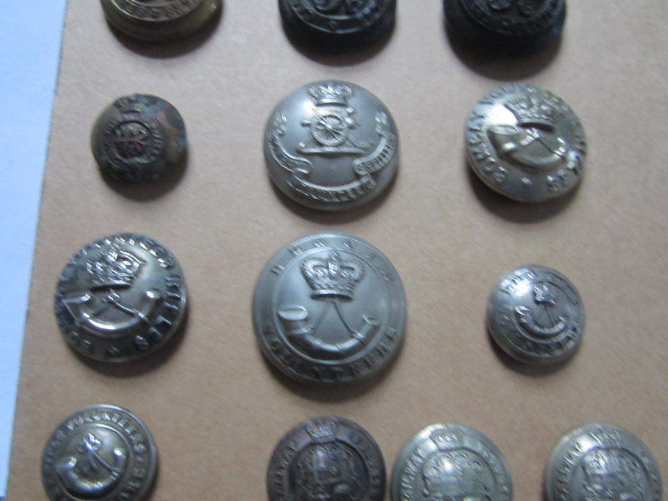 Indian Army Volunteer Buttons Victorian Period,