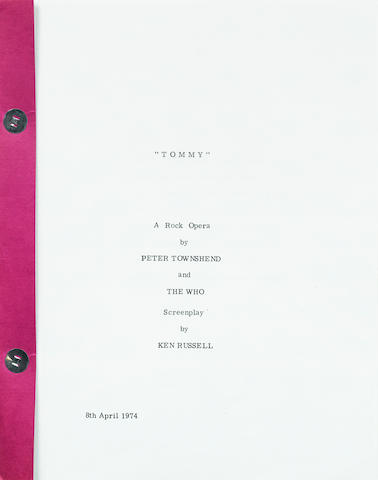 The Who: Keith Moon's script for the film Tommy, 1974,