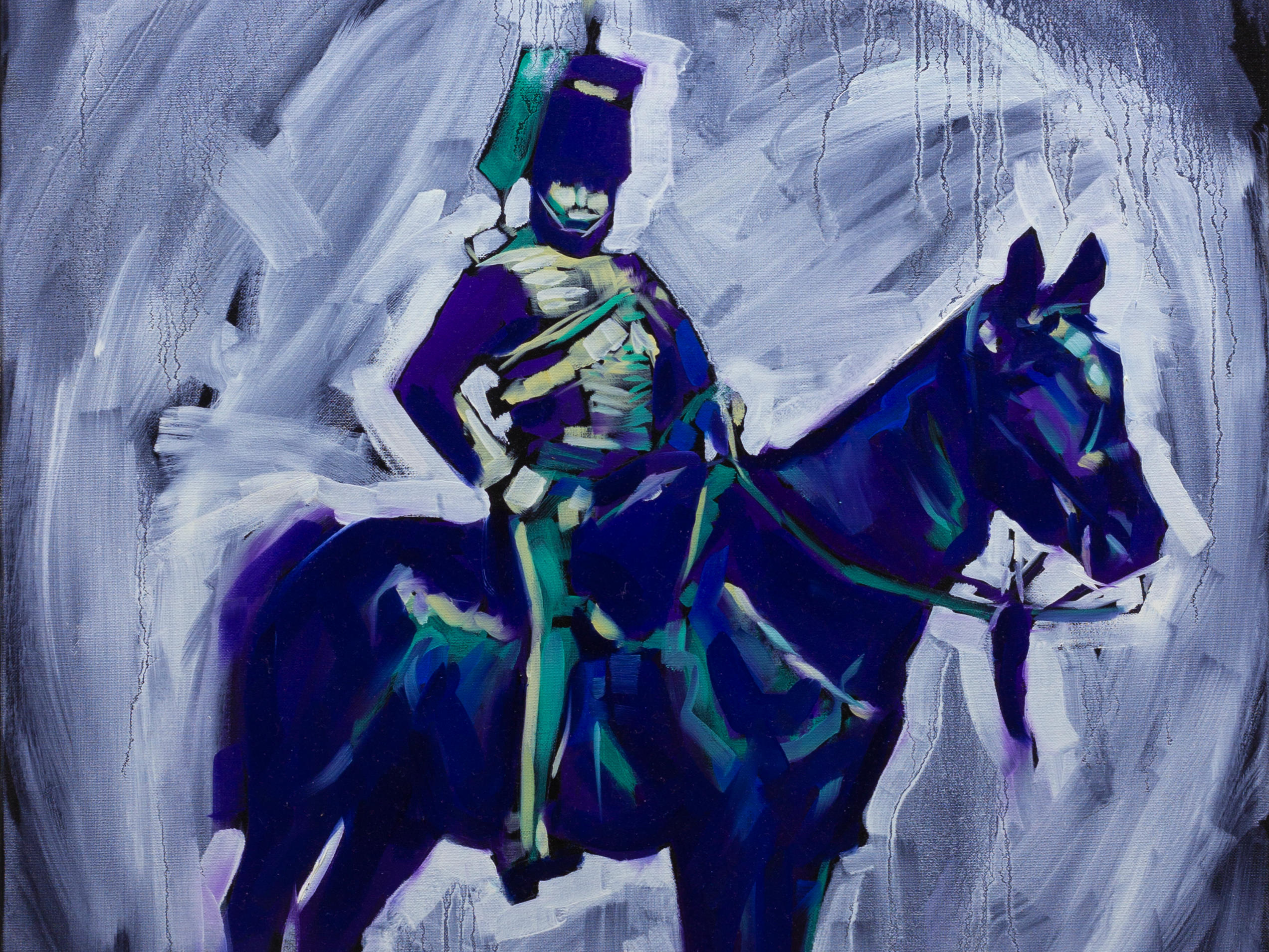 FREDDY PASKE (b.1986) Cavalry Trooper Special thanks to Freddy Paske.Waterloo Uncovered will provide standard shipping- UK only. To arrange lot details, please contact events@waterloouncovered.com ((86 x 67cm framed))
