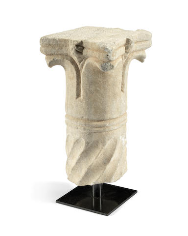 A Mudejar carved marble capital Spain, 16th century