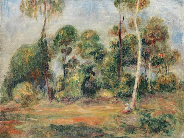 PIERRE-AUGUSTE RENOIR (1841-1919) Paysage (Repos sous l'arbre, Cagnes-Sur-Mer) (Painted circa 1910)