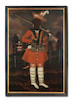 Thumbnail of A rare Safavid oil painting of an African soldier Persia, Isfahan, circa 1680-90 image 3
