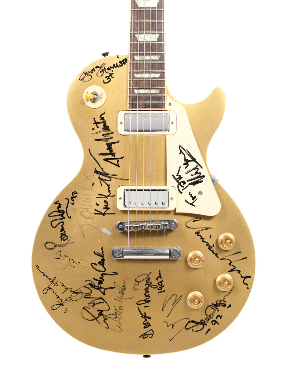 Bob Dylan/George Harrison and Others: An Important Multi-Signed Les Paul Gold Top Guitar Signed at The 30th Anniversary Concert Celebration at Madison Square Gardens, New York, 16th October 1992,
