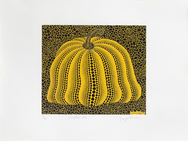 YAYOI KUSAMA (born 1929) Pumpkin 2000 (Yellow) Screenprint in colours, 2000, on wove paper, signed, titled, dated and numbered 65/200 in pencil, published by Serpentine Gallery, London, the full sheet, in good condition, framedSheet 480 x 640mm. (18 7/8 x 25 1/8in.)