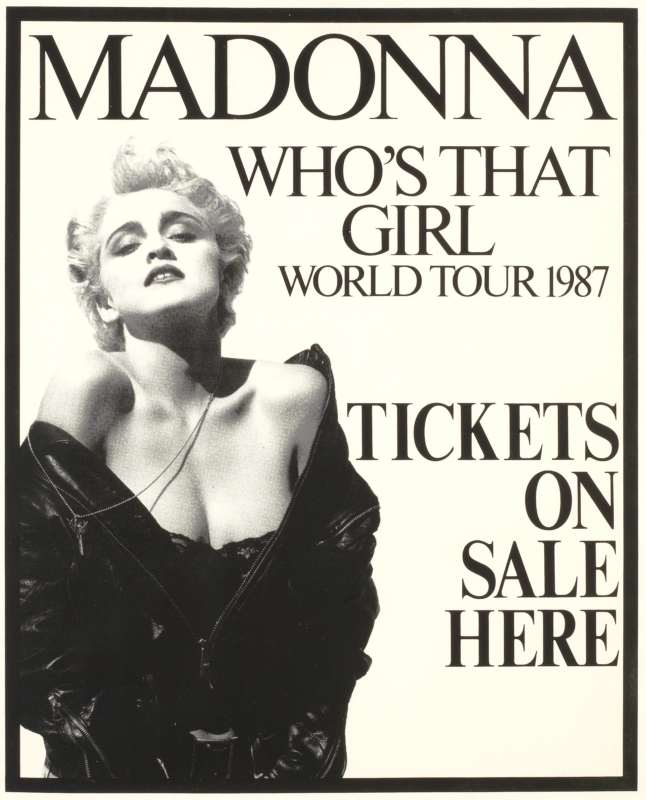 Madonna Who's That Girl World Tour 1987 London Paris Frankfurt Poster 