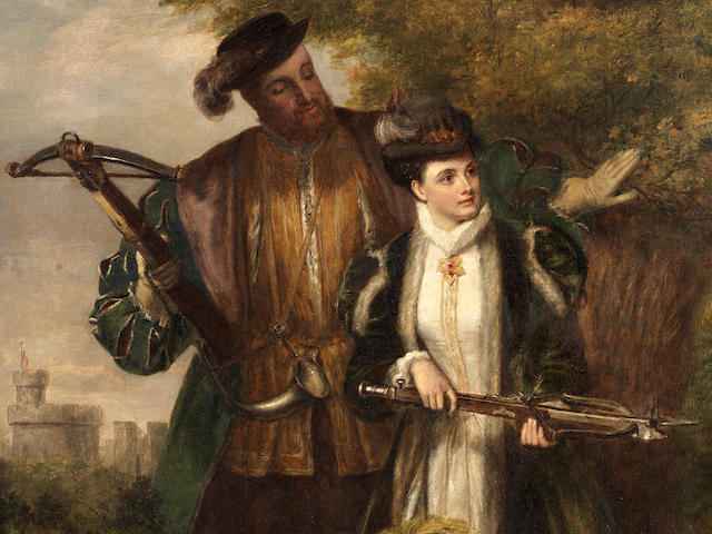 William Powell Frith, RA (British, 1819-1909) Henry VIII with Ann Boleyn deer shooting in Windsor forest