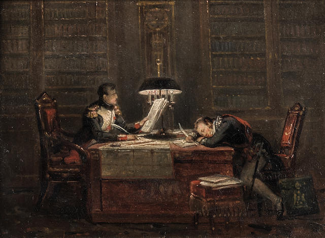 Follower of Charles Auguste (Baron de) Steuben (German, 1788-1856) Napoleon in his study