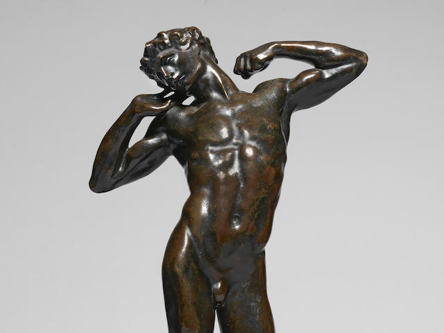 Lord Frederick Leighton (British, 1830-1896) A bronze figure of 'The Sluggard',  52cm high (20in high).