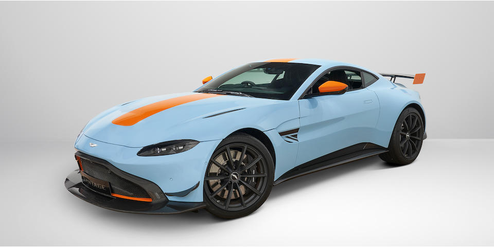 Aston Martin Gulf Blue New Vantage special edition model,