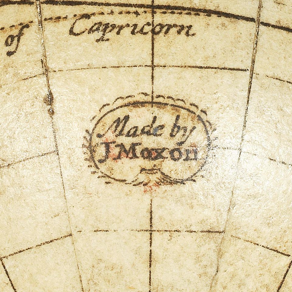 A very rare Joseph Moxon 2 &#190;-inch pocket globe, English, circa 1675,