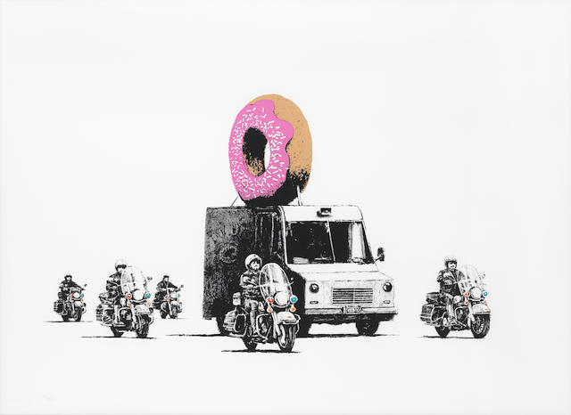 BANKSY (BORN 1974) Donuts (Strawberry), 2009 (published by Pictures on Walls, London, with their blindstamp)