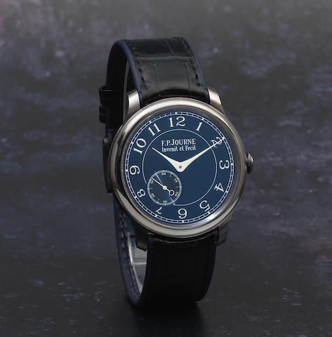 F. P. Journe. A fine tantalum manual wind wristwatch  Tantalum Chronom&#232;tre Bleu, Ref: No.352-CB, Purchased 26th November 2012