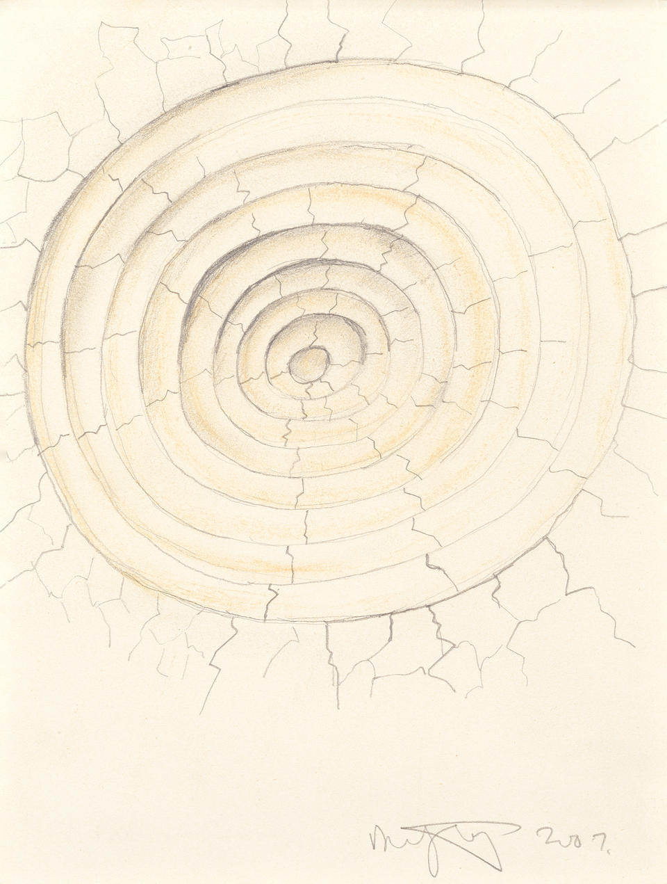 Andy Goldsworthy (British, born 1956) Clay Tree Wall, Jupiter Artland (unframed) (together with a further pencil and chalk drawing, Clay Hole, by the same hand(2))