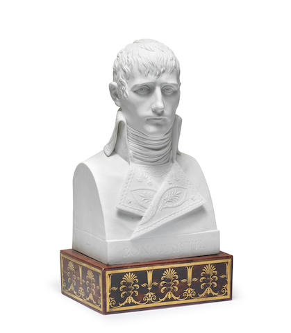 A very rare Paris, Dihl et Gu&#233;rhard, biscuit porcelain bust of Napoleon Bonaparte (French, 1781&#8211;ca. 1824) as First Consul, circa 1800