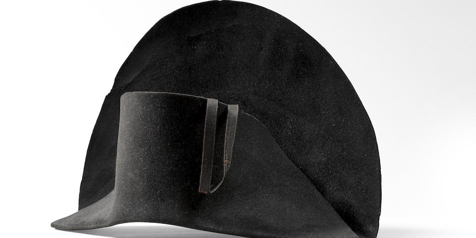 A Bicorne hat believed to have been worn by Napoleon Bonaparte Attributed to Poupart & Cie, Paris, circa 1806-07