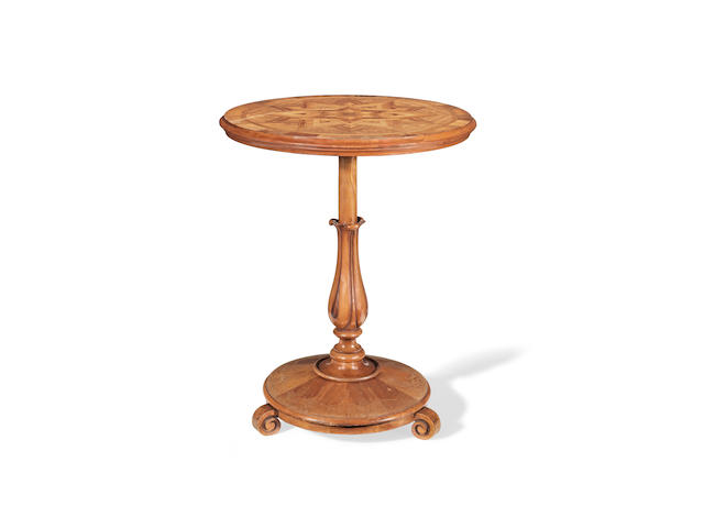 A New Zealand 19th century indigenous specimen wood parquetry occasional table by Anton Seuffert (1815-1887)