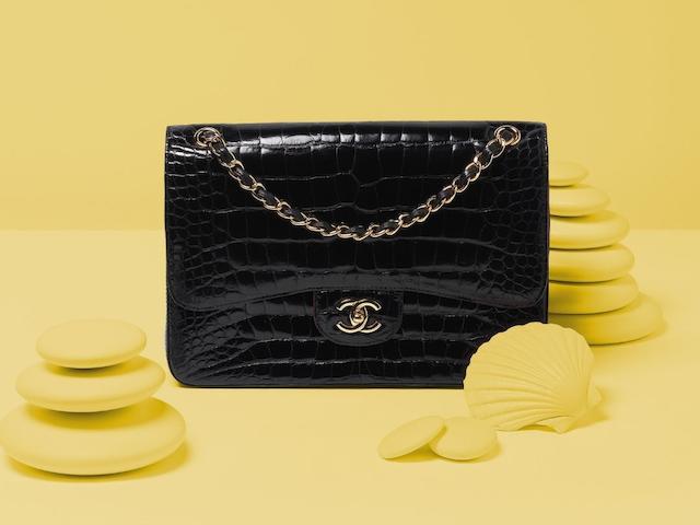 Black Alligator Jumbo Double Flap Bag, Chanel, c. 2010-11, (Includes serial sticker, authenticity card, dust bag, box and copy of CITES licence )