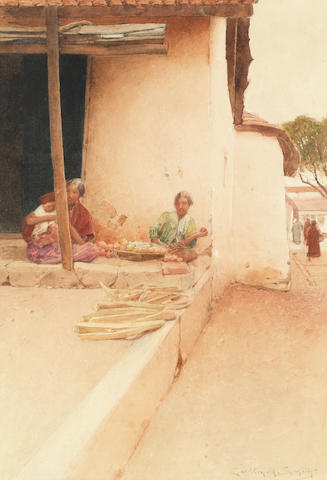 Carlton Alfred Smith, RI, RBA, ROI (British, 1853-1946) A fruit vendor, India