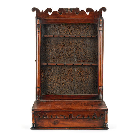 A Victorian walnut spoon rack and candle box Welsh, mid-19 century