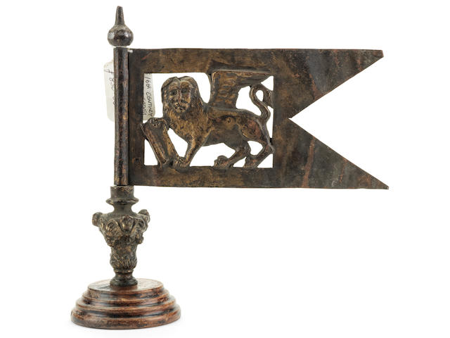 A Venetian gilt copper weather vane  Possibly 16th century