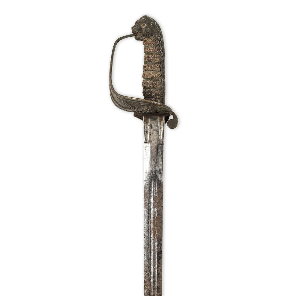 A Naval Officer's Sword, and a quantity of various sword scabbards Mostly 19th century (Qty)