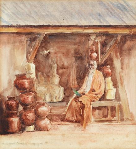 Mortimer Luddington Menpes RI, RBA, RE (British, 1855-1938) A pot seller, India