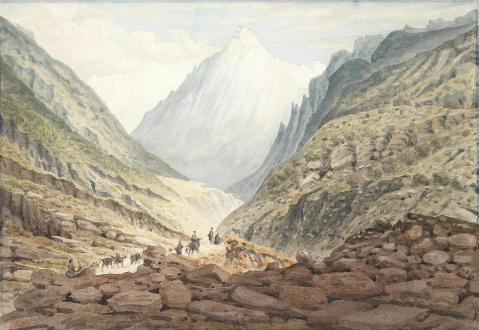 James Manson (British, 1791-1862) Six views in the Himalayas  (6) mounted but unframed