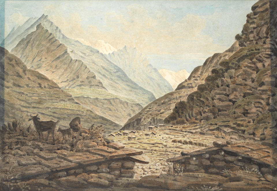 James Manson (British, 1791-1862) Six views in the Himalayas  (6) mounted but unframed