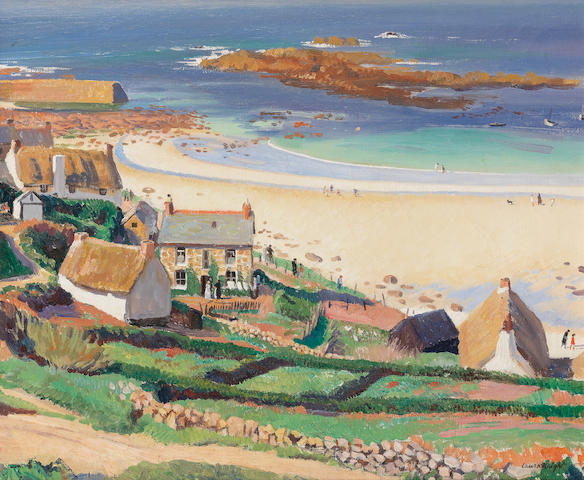 Dame Laura Knight, RA, RWS (British, 1877-1970) Sennen Cove, Cornwall 51 x 61 cm. (20 1/16 x 24 in.)