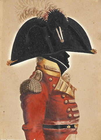 John Buncombe (British, active 1795-1825) Silhouette of Captain Jack Butcher, Paymaster of the 67th Regiment in Calcutta