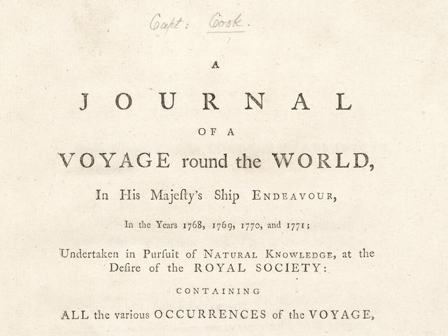 COOK (JAMES) [MAGRA (JAMES)] A Journal of a Voyage Round the World, in His Majesty's Ship Endeavour, in the Years 1768, 1769, 1770, and 1771... To which is added a Concise Vocabulary of the Language of Otahitee, FIRST EDITION, FIRST ISSUE, T. Becket and P.A. De Hondt, 1771