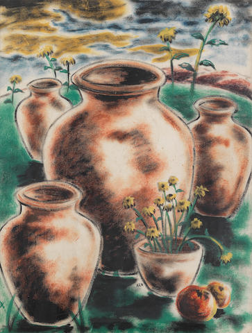K.H. Ara (Indian, 1917-2001) Untitled (Still Life with Sunflower)