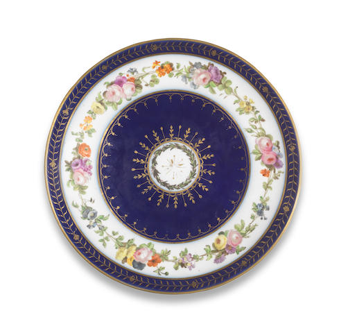 A very rare S&#232;vres plate from the service for Napoleon's mother, Laetitia Bonaparte (Madame M&#232;re), circa 1802