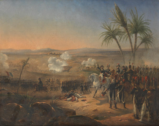 Hippolyte Bellang&#233;  (French, 1800-1866) Bonaparte haranguing his troops during the Battle of the Pyramids
