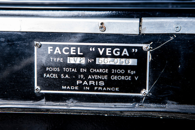 One of only 30 FV2s built,1956 Facel Vega  FV2 Coupé  Chassis no. FV2 56056 image 28